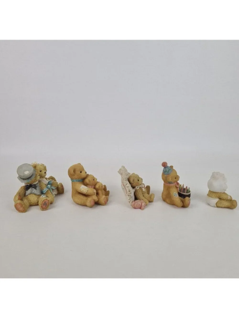 Set Of 5 Cherished Teddies Mandie Signed Bobbie Robbie 950572 Porcelain Figure